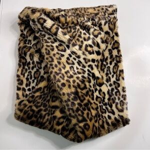 Animal Print Deluxe Faux Fur Twisted Infinity Scarf  New